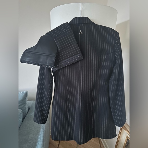 Maniere De Voir Pinstripe Blazer Dress with Reversible Corset. - Picture 5 of 9